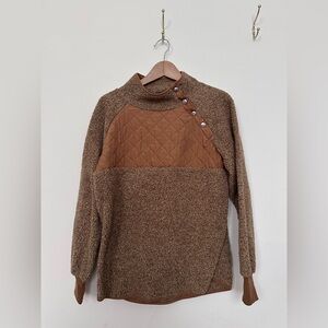 VINTAGE Cozy Brown Quilted Women's Sweater